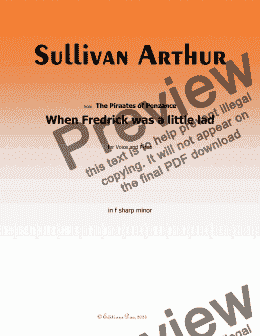 page one of A. Sullivan-When Fredrick was a little lad,in f sharp minor