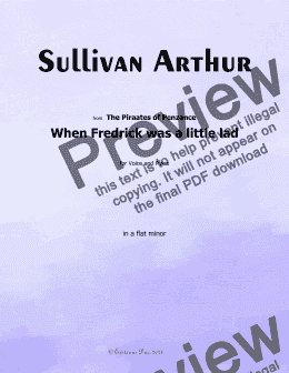 page one of A. Sullivan-When Fredrick was a little lad,in a flat minor