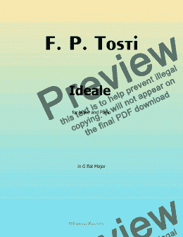 page one of F. P. Tosti-Ideale, in G flat Major