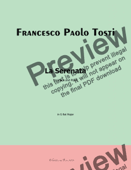 page one of F. P. Tosti-La Serenata,in G flat Major