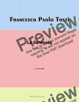 page one of F. P. Tosti-La Serenata,in A flat Major