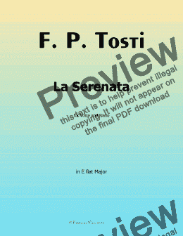 page one of F. P. Tosti-La Serenata,in E flat Major