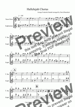 page one of Hallelujah Chorus for Tenor Horn and Euphonium Duet