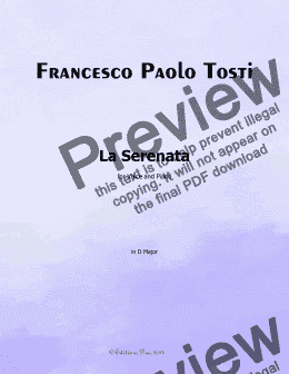 page one of F. P. Tosti-La Serenata,in D Major