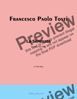 page one of F. P. Tosti-La Serenata,in D flat Major