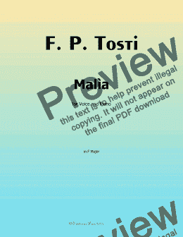 page one of F. P. Tosti-Malìa, in F Major