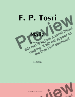 page one of F. P. Tosti-Malìa, in A flat Major