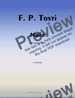 page one of F. P. Tosti-Malìa, in E flat Major