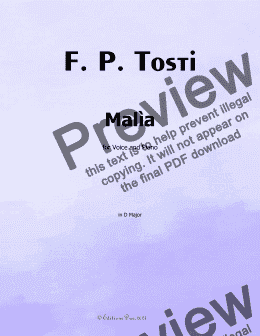 page one of F. P. Tosti-Malìa, in D Major