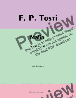 page one of F. P. Tosti-Malìa, in D flat Major