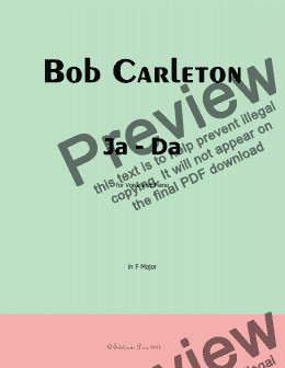 page one of Bob Carleton-Ja-Da,in F Major