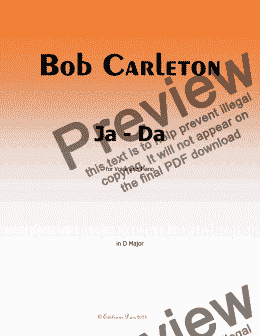 page one of Bob Carleton-Ja-Da,in D Major