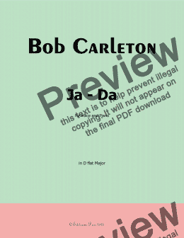 page one of Bob Carleton-Ja-Da,in D flat Major