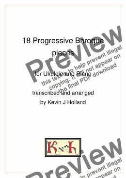 page one of 18 Progressive Baroque  Pieces for Ukulele and Piano