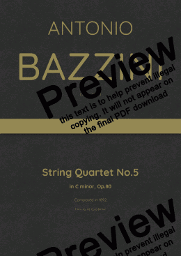 page one of Bazzini - String Quartet No.5 in C minor