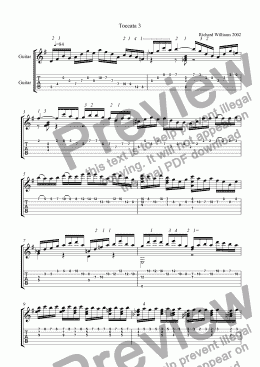 page one of toccata 3 - Full Score