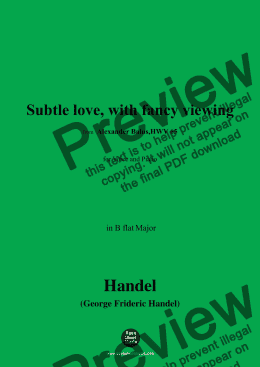 page one of Handel-Subtle love,with fancy viewing,from 'Alexander Balus,HWV 65',in B flat Major