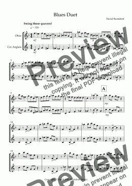 page one of Blues Duet for Oboe and Cor Anglais