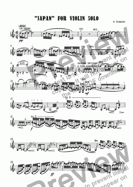 page one of "JAPAN" FOR violin solo