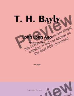 page one of T. H. Bayly-Long Long Ago,in F Major