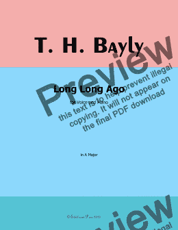 page one of T. H. Bayly-Long Long Ago,in A Major