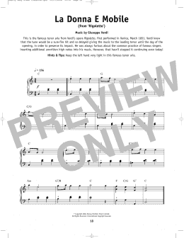 page one of La Donna E Mobile (Really Easy Piano)