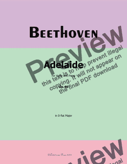 page one of Beethoven-Adelaide, in D flat Major