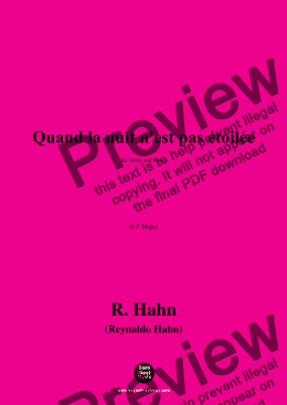 page one of R. Hahn-Quand la nuit n'est pas étoilée,in F Major
