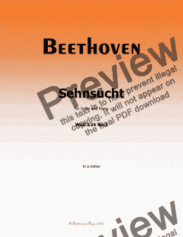 page one of Beethoven-Sehnsucht,WoO 134 No.1,in a minor