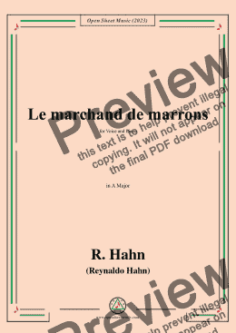 page one of R. Hahn-Le marchand de marrons,in A Major