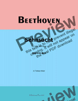 page one of Beethoven-Sehnsucht,WoO 134 No.1,in f sharp minor