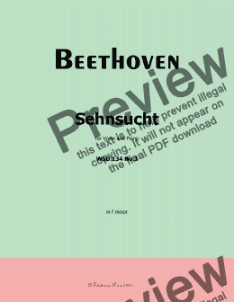 page one of Beethoven-Sehnsucht,WoO 134 No.1,in f minor