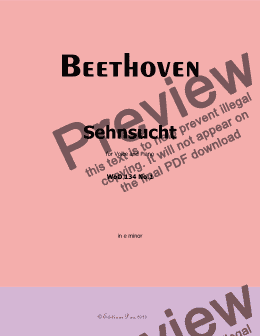 page one of Beethoven-Sehnsucht,WoO 134 No.1,in e minor