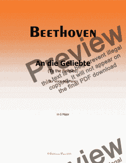 page one of Beethoven-An die Geliebte(To the Beloved),in G Major