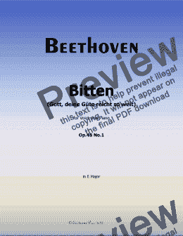 page one of Beethoven-Bitten(Gott,deine Gute reicht so weit),Op.48 No.1,,in E Major