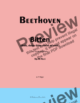 page one of Beethoven-Bitten(Gott,deine Gute reicht so weit),in F Major