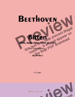 page one of Beethoven-Bitten(Gott,deine Gute reicht so weit),in G Major