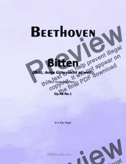 page one of Beethoven-Bitten(Gott,deine Gute reicht so weit),in A flat Major