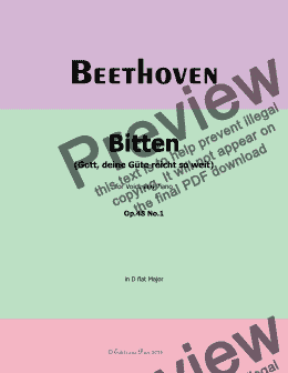 page one of Beethoven-Bitten(Gott,deine Gute reicht so weit),in D flat Major