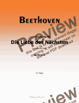 page one of Beethoven-Die Liebe des Nachsten,Op.48 No.2,in F Major