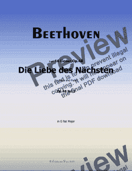 page one of Beethoven-Die Liebe des Nachsten,Op.48 No.2,in G flat Major