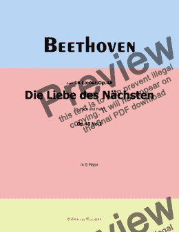 page one of Beethoven-Die Liebe des Nachsten,Op.48 No.2,in G Major