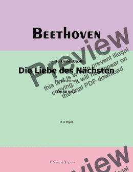 page one of Beethoven-Die Liebe des Nachsten,Op.48 No.2,in D Major