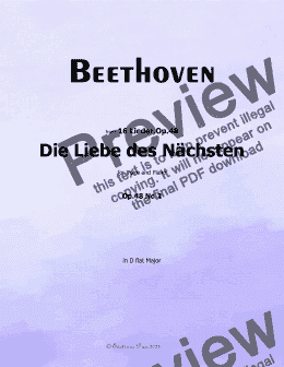 page one of Beethoven-Die Liebe des Nachsten,Op.48 No.2,in D flat Major