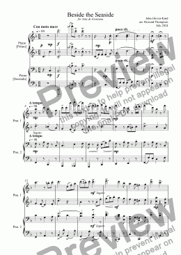 page one of Seaside for Piano Duet