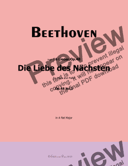 page one of Beethoven-Die Liebe des Nachsten,Op.48 No.2,in A flat Major