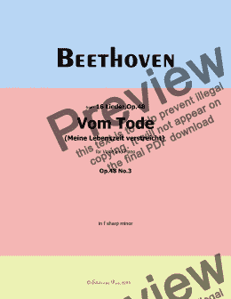 page one of Beethoven-Vom Tode,Op.48 No.3,in f sharp minor