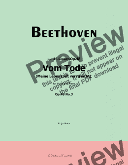 page one of Beethoven-Vom Tode,Op.48 No.3,in g minor