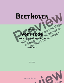 page one of Beethoven-Vom Tode,Op.48 No.3,in a minor