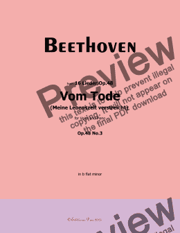 page one of Beethoven-Vom Tode,Op.48 No.3,in b flat minor